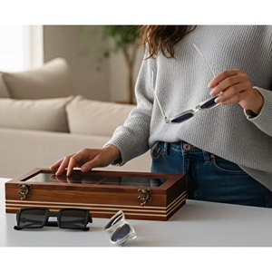 Caja de Madera de Lujo para Relojes, Estuche de Exhibición para Hombres y Mujeres, Organizador de Almacenamiento de Relojes de Madera Premium con Tapa de Vidrio de AYAANS - Product Image 3