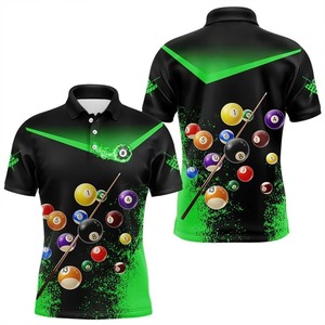 Polo de billard feuille d'érable canadienne pour homme, manches courtes, respirant, imprimé, vêtement de sport décontracté, maillot d'équipe tricoté - Product Image 3