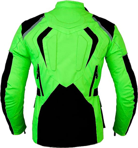 Chaqueta de Motocicleta para Hombre, Verde de Alta Visibilidad, Transpirable, 100% Poliéster, Manga Larga, Resistente al Viento, Diseño con Bloques de Color, para Todas las Estaciones - Product Image 2