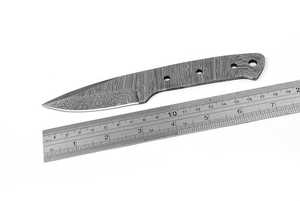 Kit de Cuchillo de Caza de Acero de Damasco en Blanco - Hoja Completa DIY con Funda de Cuero y Pasadores de Latón, Cuchillo de Hoja Fija Hecho a Mano, Venta al por Mayor ODM - Product Image 4