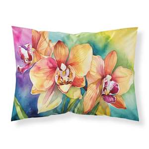 Orquídeas en acuarela ilustraciones decorativas funda de almohada ligera súper suave fácil de cuidar funda de cojín de tamaño estándar - Product Image 1