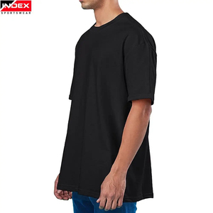 <b>Men's</b> <b>Crop</b> <b>Top</b> Black Short Sleeve O-Neck Regular Fit Solid Color Casual Jersey Cotton Silk Screen Printing Customized Design - Product Image 2