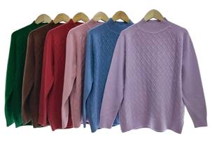 Suéter de punto de manga larga de estilo informal ecológico de alta calidad para mujer para patrón sólido moda de otoño - Product Image 3