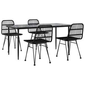 Juego de Comedor de Jardín de Acero Negro Resistente de 5 Piezas - Product Image 3