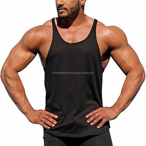Débardeurs pour hommes en coton 100% respirant, couleur unie, confortables, logo personnalisé en gros - Product Image 1