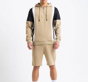 Contrast Color Men Sportswear Hoodie <b>Shorts</b> Set Soft Fabric Plain Design Street Style Hoodie <b>Shorts</b> Set By Maven Togs - Product Image 1