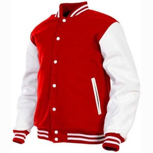 OEM Custom <b>Men's</b> Wool Letterman Real <b>Leather</b> Varsity <b>Jacket</b> Embroidery Logos Patches and Labels <b>Jacket</b> for <b>Men</b> - Product Image 1