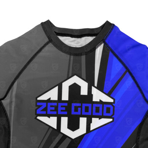 MMA Rash Guard <b>Surf</b> Shirt BJJ Rash Guard Men's Short Sleeve UPF50 Breathable Quick Dry Anti-Bacterial Swimming - Product Image 3