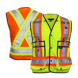 Veste de sécurité réfléchissante en maille hi vis, personnalisé, plusieurs poches, respirant, pour jogging en plein air, jogging de course, pour la construction de tapisserie - Product Image 1