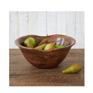 Bandeja moderna de madera maciza para servir frutas, color personalizado, decoración sostenible para el hogar, regalo, forma redonda, color oscuro, pulido. - Product Image 1