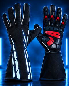 Gants de course unisexes noirs et rouges en PU, antidérapants, à doigts complets, pour l'extérieur, imperméables, avec fermeture auto-agrippante, légers - Product Image 5