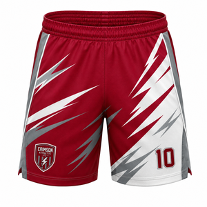 กางเกงขาสั้น Crimson Athletic FC แบบซับลิเมชั่น สีแดง ขาว เทา ระบายความชื้น เอวยางยืด สำหรับผู้ใหญ่ทุกเพศ ทุกฤดูกาล - Product Image 1