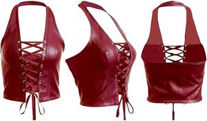 Top Corto de Cuero Genuino sin Mangas para Mujer, Ajuste Delgado, Estilo Urbano, Fabricante, Suministro al por Mayor - Product Image 4