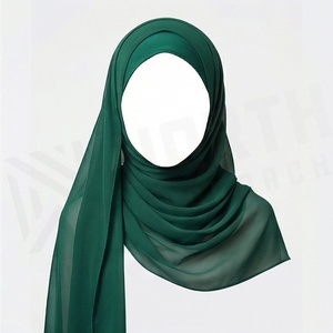 Hiyab de Poliéster de Color Sólido para Mujer, Tela Satinada con Decoración de Pedrería, Suave al Tacto, para Uso Diario, Pañuelo Étnico de Oriente Medio - Product Image 3