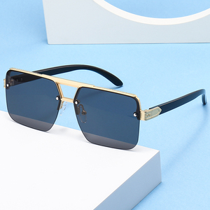 LMAMBA 2317 Fashion Shades High Quality Unisex Luxury Custom Logo Oversized Rimless Plastic Square <b>Sunglasses</b> Women Men - Product Image 3