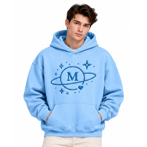Oversized Hoodie Men Custom Heavyweight Pullover Fleece <b>Sweatshirt</b> Streetwear Regular Fit Casual Training Wear Top 3D <b>Embroidery</b> - Product Image 1