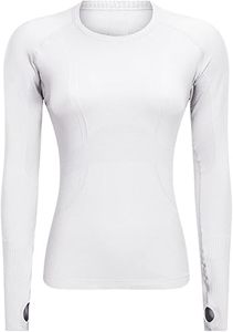 Womens Reversible <b>Long</b> <b>Sleeve</b> Yoga Crop <b>Top</b> Eco-Friendly Quick Dry Sportswear Workout Activewear <b>Gym</b> Running Training - Product Image 2