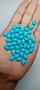 Cabochons en turquoise naturelle de l'Arizona, forme poire lisse, 8x12 mm, haute qualité, pierres semi-précieuses les plus vendues - Product Image 4