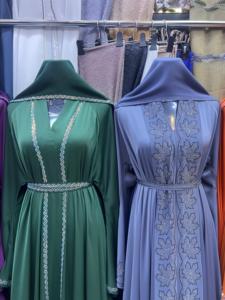 Hot sale Modest Dubai Beaded Sequined <b>Long</b> Sleeve Abaya Muslim Traditional Handmade Wedding Women Polyester Breathable V Neck - Product Image 6