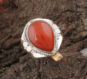 925 Sterling <b>Silver</b> Bezel Setting Red Onyx Handmade Classic <b>Boho</b> Dainty Solitaire <b>Ring</b> Certified Women's Wedding - Product Image 1