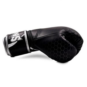 Guantes de entrenamiento y competición de kickboxing, muay thai y MMA de cuero negro y blanco de alta calidad con cordones, para entrenamiento unisex. - Product Image 3