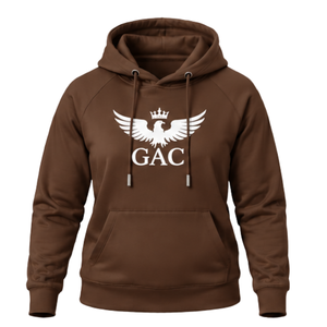 Sweat-shirt à capuche unisexe marron chocolat pour l'hiver, avec poche kangourou, cordon de serrage, manches longues, décontracté, sérigraphié - Product Image 1