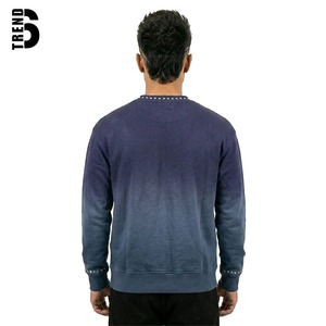 Men's <b>Navy</b> Blue Crew Neck Fleece <b>Sweatshirt</b> 100% Cotton Breathable Eco-Friendly Regular Fit Casual Pullover Winter OEM Service - Product Image 3