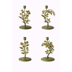 Luxury Brass Olive <b>Branch</b> Candle Holder Vintage Metal Candelabra Green Leaf Taper Candlestick For Wedding Table Centerpiece - Product Image 6