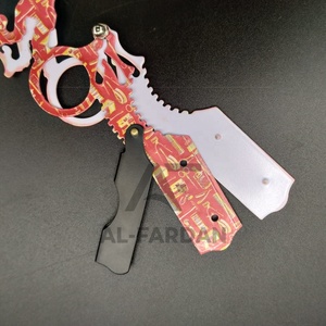 Maquinilla de afeitar de doble Dedo de acero inoxidable recubierta de papel, maquinilla de afeitar de peluquero reemplazable, maquinillas de afeitar de impresión de papel de etiqueta privada de alta calidad - Product Image 3