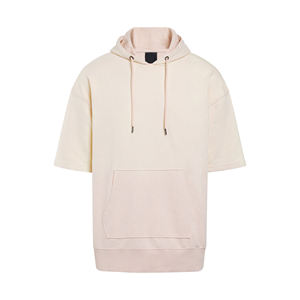 Camiseta Personalizable de Manga Corta para Hombre, 100% Algodón, Estilo Urbano Invernal con Capucha de Tela de Felpa de Moda, Logos Incluidos - Product Image 5