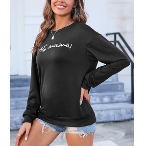 Sudadera de Algodón para Mujer, de Manga Larga, con Estampado en el Hombro, Cómoda, Informal, de Lujo, Precio al por Mayor, Personalizable para Invierno - Product Image 5
