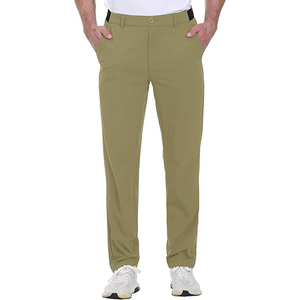Pantalon décontracté pour homme, couleur unie, respirant, léger, en polyester, avec fermeture à boutons, pour le golf - Product Image 3
