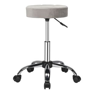 Sgabello Girevole Grigio per Tecnici con Capacità di 150kg, Nove Scomparti, Fibbia in Pelle, Base a Cinque Punte - Product Image 4