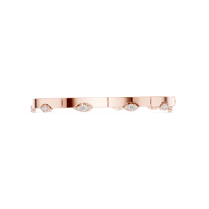 Luxury Rose Gold Lab Grown Diamond Bezel <b>Set</b> Marquise <b>Bangle</b> Bracelet Minimalist Fine Jewelry for Women - Product Image 4