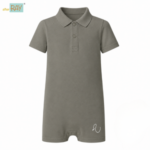 Combinaison Polo Vert Olive |   Vêtements sensoriels spéciaux pour enfants, vêtements inclusifs, coton extensible, fermeture éclair, doux, délicats, unisexes - Product Image 1