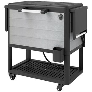 Carrello Frigorifero Grigio per Esterni con Ruote per Terrazza e Stoccaggio Refrigerato - Product Image 5