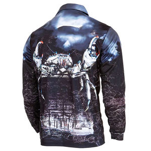 T-shirt uni à manches longues et col rond pour homme, en tissu respirant et à séchage rapide en coton et bambou, avec logo frontal, idéal pour une utilisation décontractée en extérieur - Product Image 4