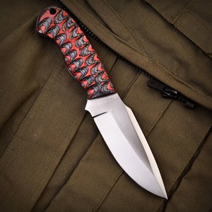 Trending 12c27 Steel Fixed Blade Skinning Knife Pakka Wood Handle ODM OEM Full Tang Bushcraft Camping Utility Leather Sheath - Product Image 3