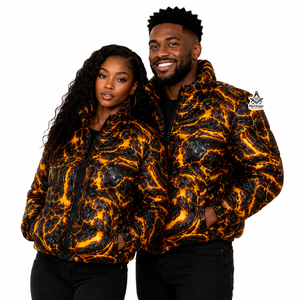 Veste matelassée unisexe personnalisée avec motif maçonnique héritage, imprimé flamme, élégante, à manches longues, vêtement d'extérieur isolé pour l'hiver - Product Image 1