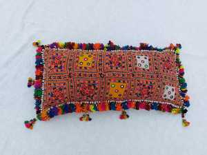 Hand Embroidered Boho Lumbar <b>Cushion</b> <b>Cover</b> vintage - Product Image 2