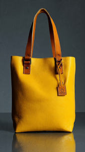 Bolso Tote de Cuero Genuino Impermeable, Bolso de Hombro Grande, Color Sólido, Cierre de Cremallera - Product Image 4