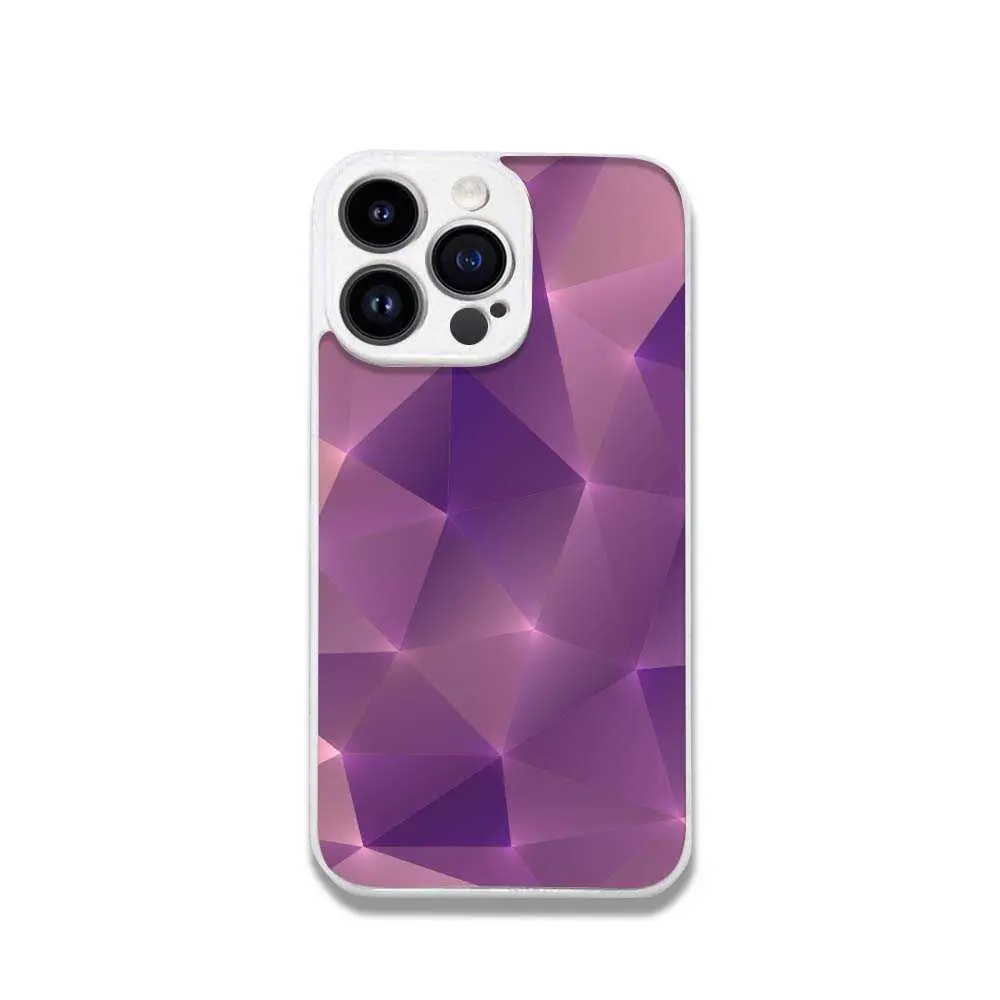 Nuevas fundas de teléfono móvil de lujo marco blanco diamante púrpura para la decoración del teléfono
