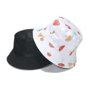 White Cartoon Mushroom Print Bucket <b>Hat</b> Unisex Children Spring <b>Summer</b> Casual Beach Wear - Product Image 4