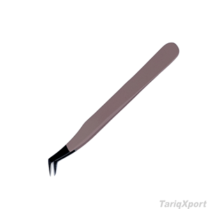 Professional Precision High Quality Anti-Slip Eyelash Tweezers Stainless Steel Curved Tip 10mm Length Custom Logo for <b>Lash</b> - Product Image 6