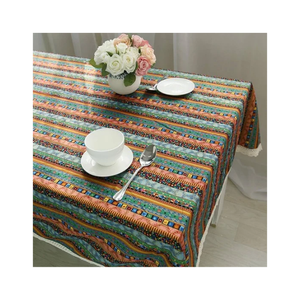 Premium Cherry Grid Print <b>Table</b> Cloth Cotton Dining <b>Table</b> <b>Cover</b> Custom Size Custom Weight Eco Friendly Indian Manufacturer - Product Image 6
