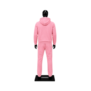 Conjunto Deportivo Personalizado Rosa para Hombre, Sudadera con Capucha y Pantalones Jogger, Logotipo Impreso, Ropa Deportiva Casual, Venta al Por Mayor OEM - Product Image 2