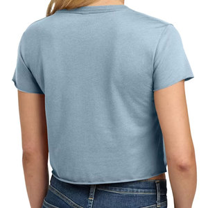 Premium Quality Women <b>Crop</b> T-Shirt Summer Short Sleeve Combed Cotton Soft Breathable Solid Blank Cropped T Shirt Wholesale - Product Image 5