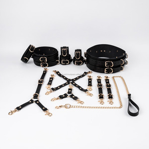 Premium Genuine Leather Restraints 16Pcs <b>Sets</b> Wholesale <b>Bondage</b> Toys Fetish Kit With Custom Logos Kit RTTS-0003 - Product Image 6