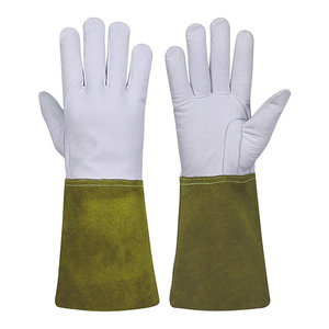 Gants de soudage TIG en cuir pleine fleur et croûte de vachette de qualité supérieure, résistants à l'abrasion et à la chaleur, pour la lutte contre les incendies et le barbecue, durables - Product Image 6