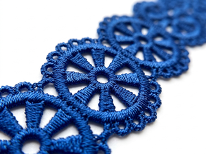 Encaje Guipur de Lujo Ecológico con Diseño Floral Azul de 10 mm, Personalizable al por Mayor, Paquete de 20 Metros para Vestidos, Diademas, Manualidades y Prendas - Product Image 4